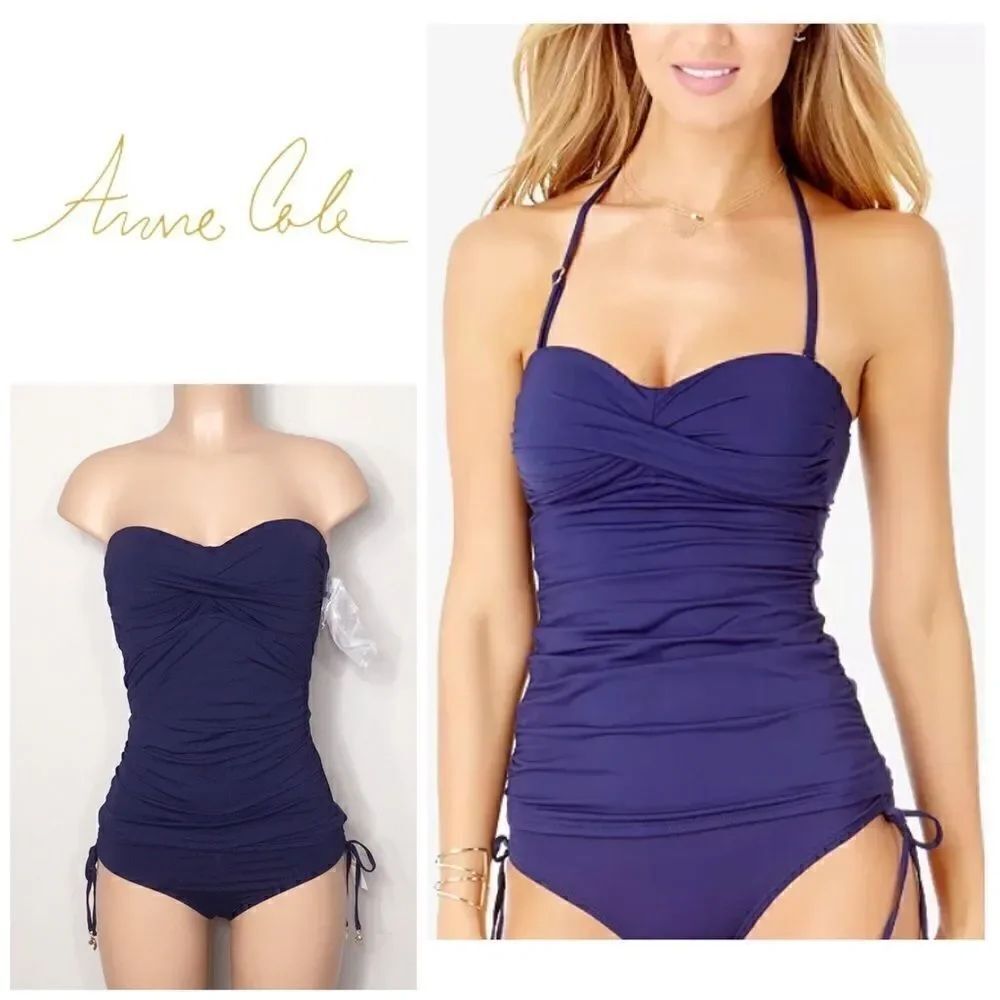 Anne Cole navy tankini set. NWT
